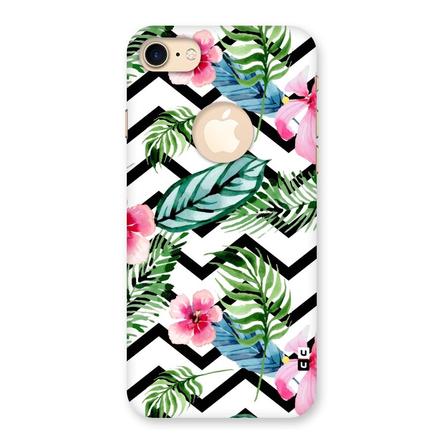 Modern Flowers Back Case for iPhone 7 Logo Cut