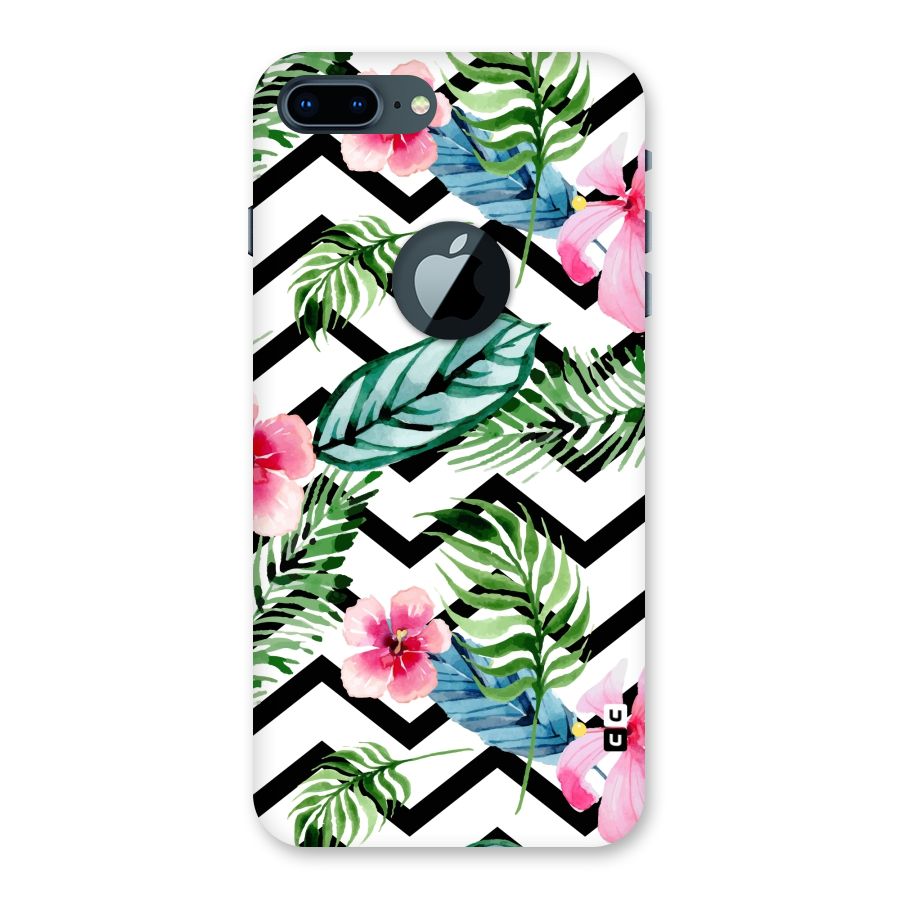 Modern Flowers Back Case for iPhone 7 Plus Logo Cut
