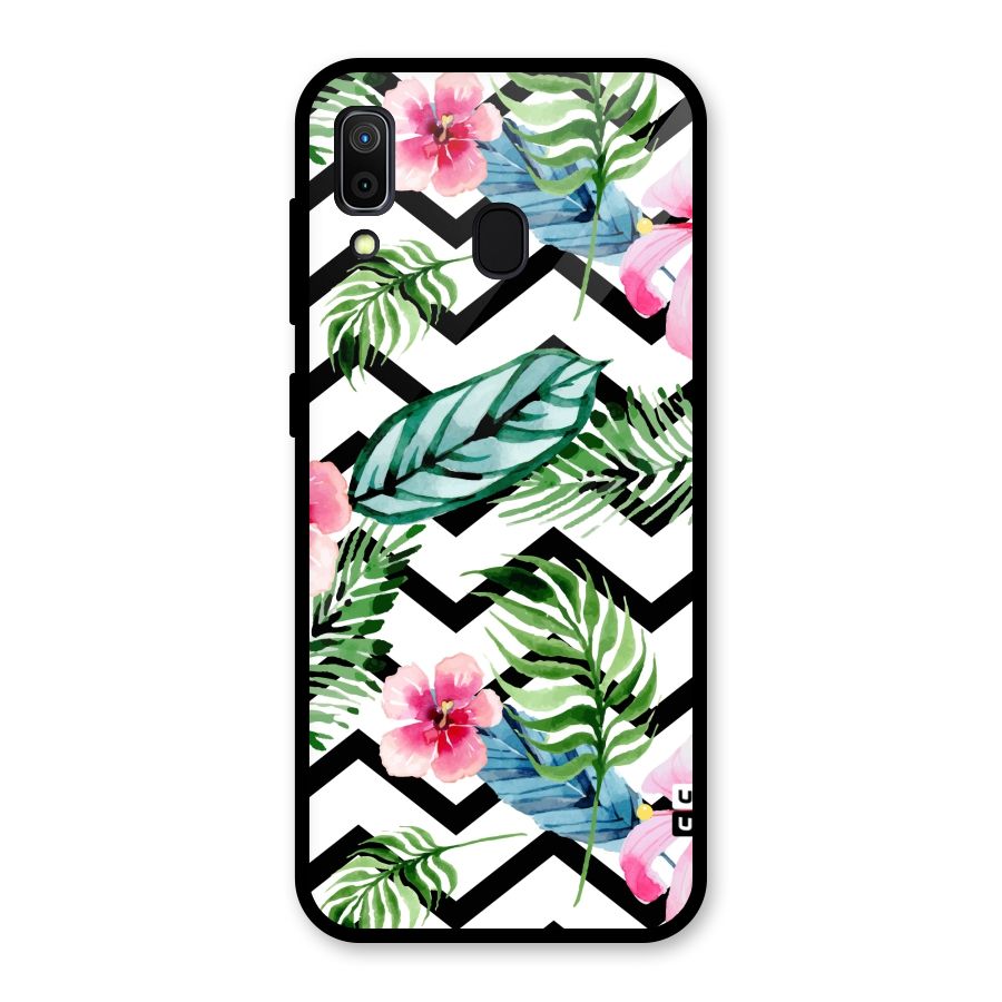 Modern Flowers Glass Back Case for Galaxy A30