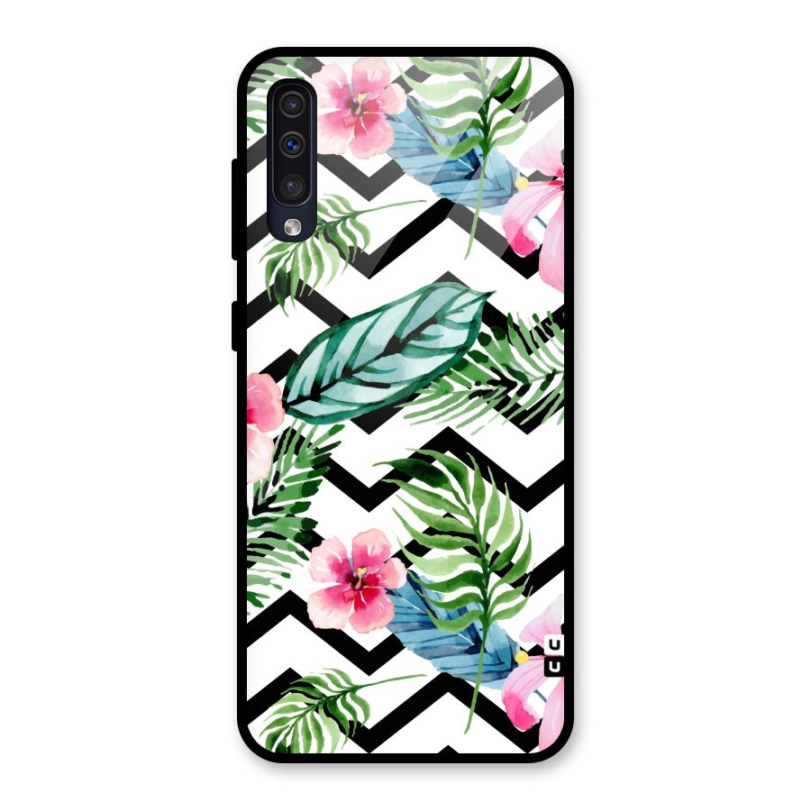 Modern Flowers Glass Back Case for Galaxy A50