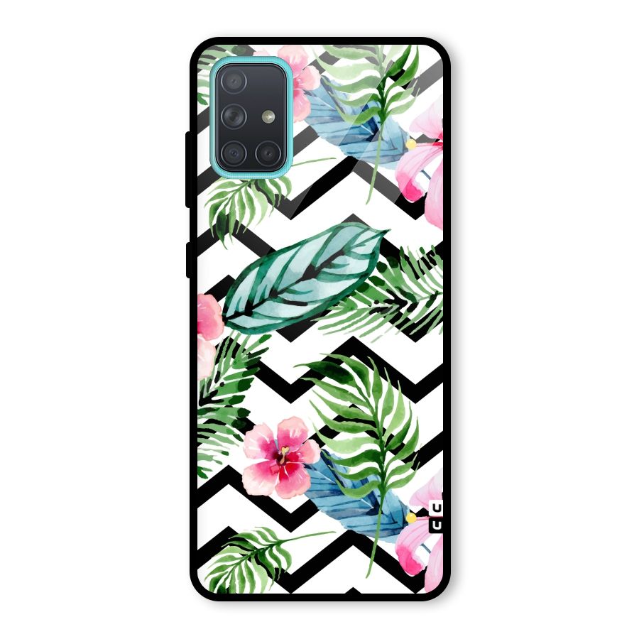 Modern Flowers Glass Back Case for Galaxy A71