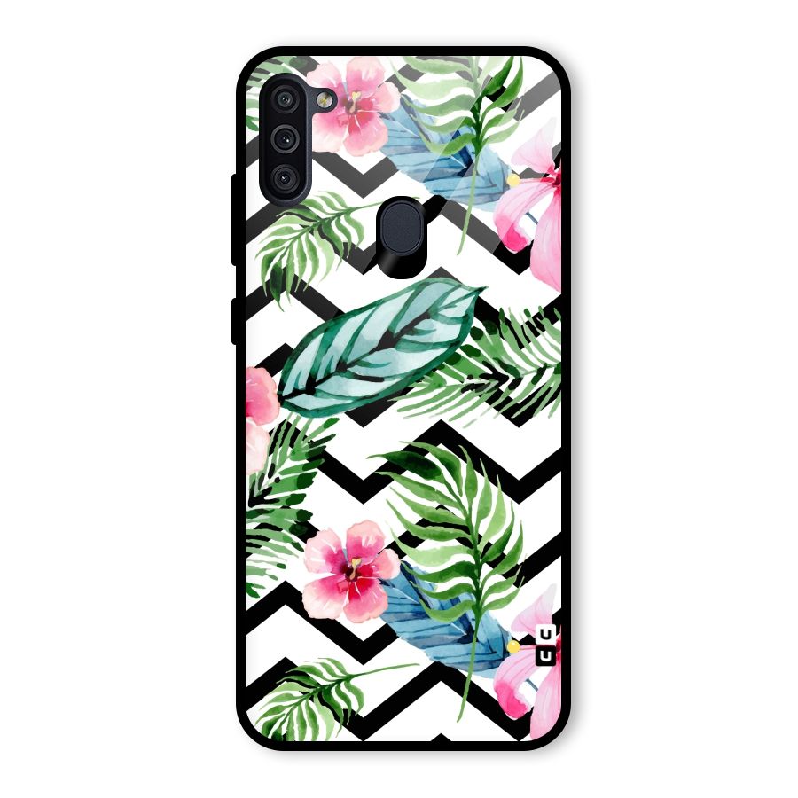 Modern Flowers Glass Back Case for Galaxy M11