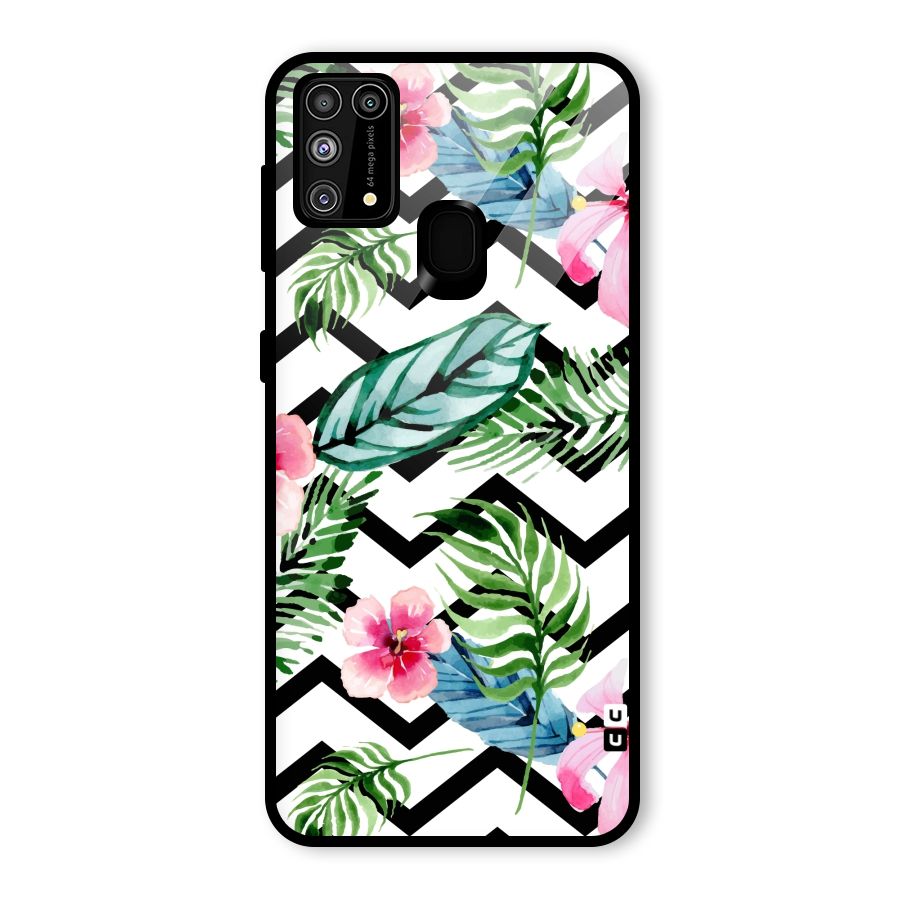 Modern Flowers Glass Back Case for Galaxy M31