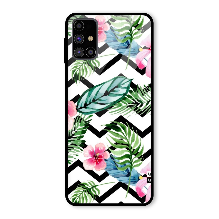 Modern Flowers Glass Back Case for Galaxy M31s