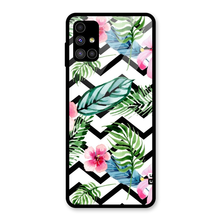 Modern Flowers Glass Back Case for Galaxy M51