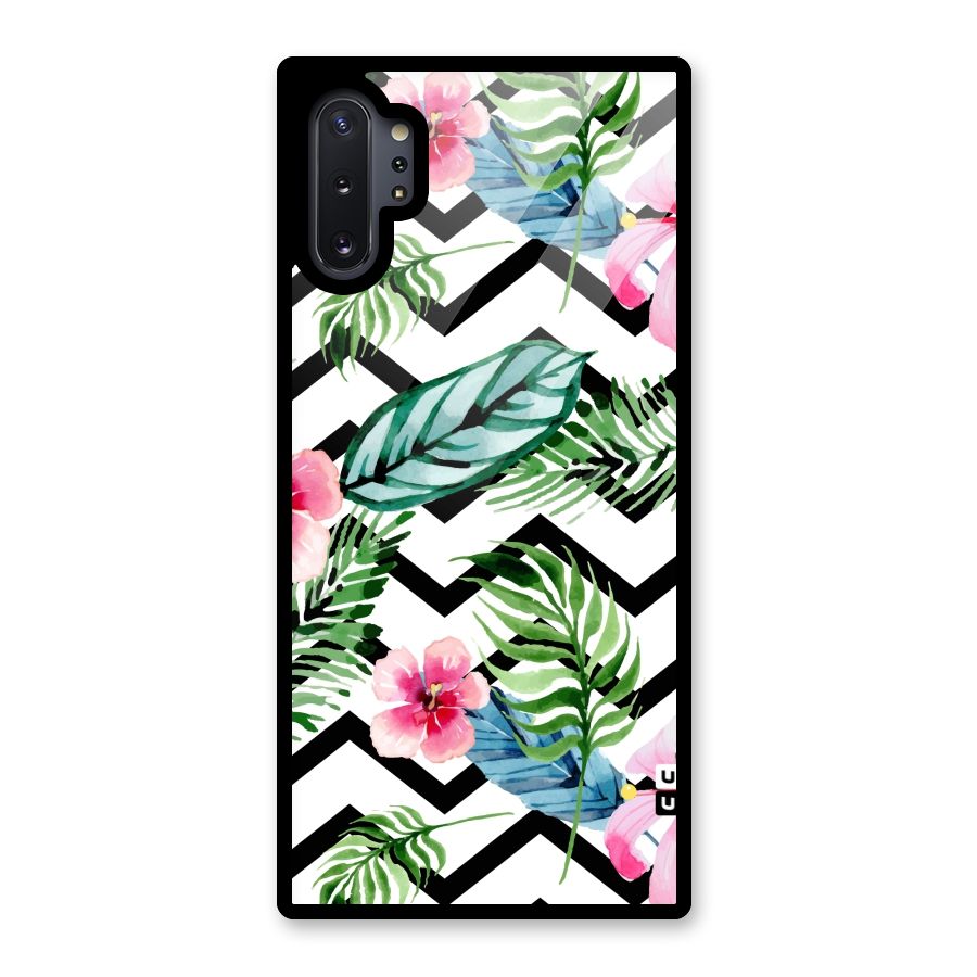 Modern Flowers Glass Back Case for Galaxy Note 10 Plus
