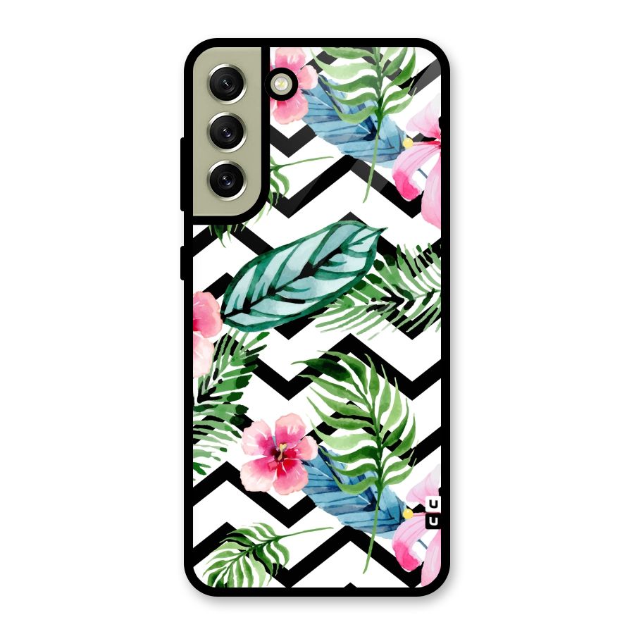 Modern Flowers Glass Back Case for Galaxy S21 FE 5G