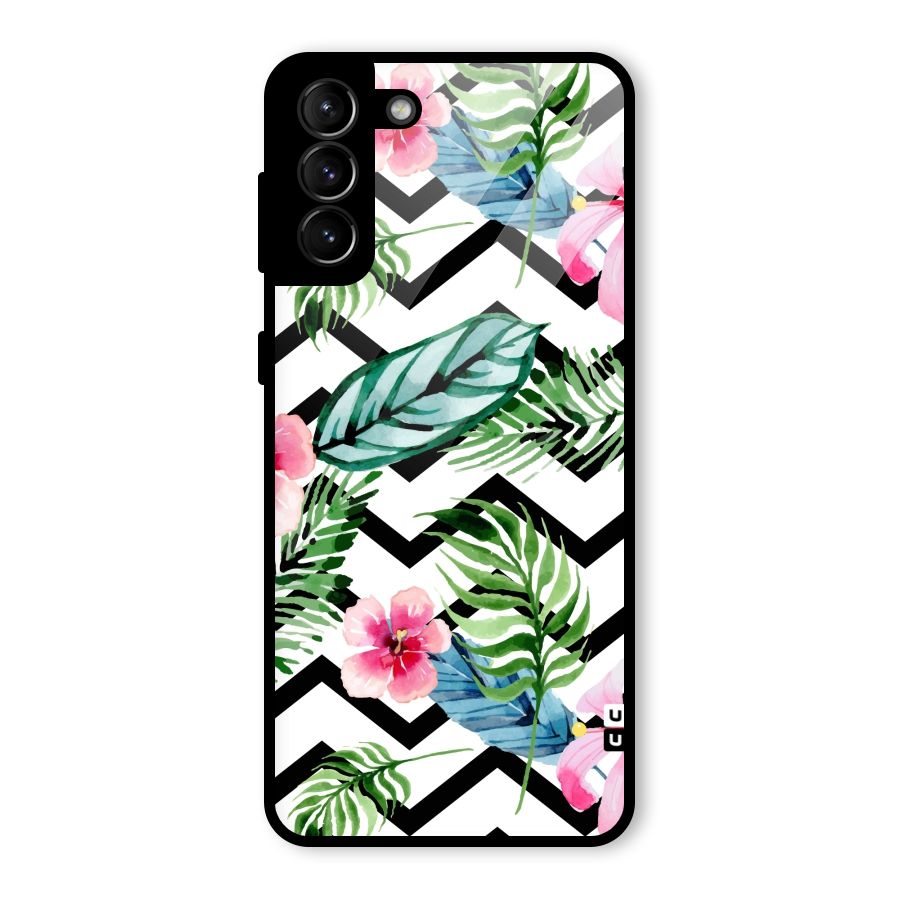 Modern Flowers Glass Back Case for Galaxy S21 Plus