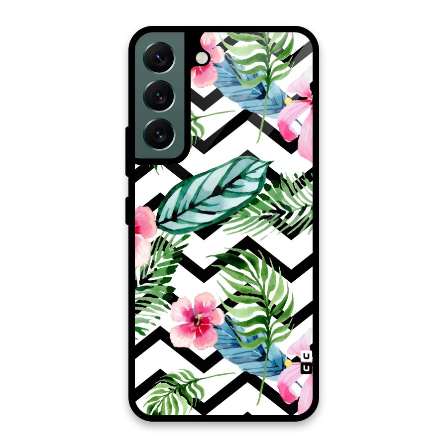 Modern Flowers Glass Back Case for Galaxy S22 5G