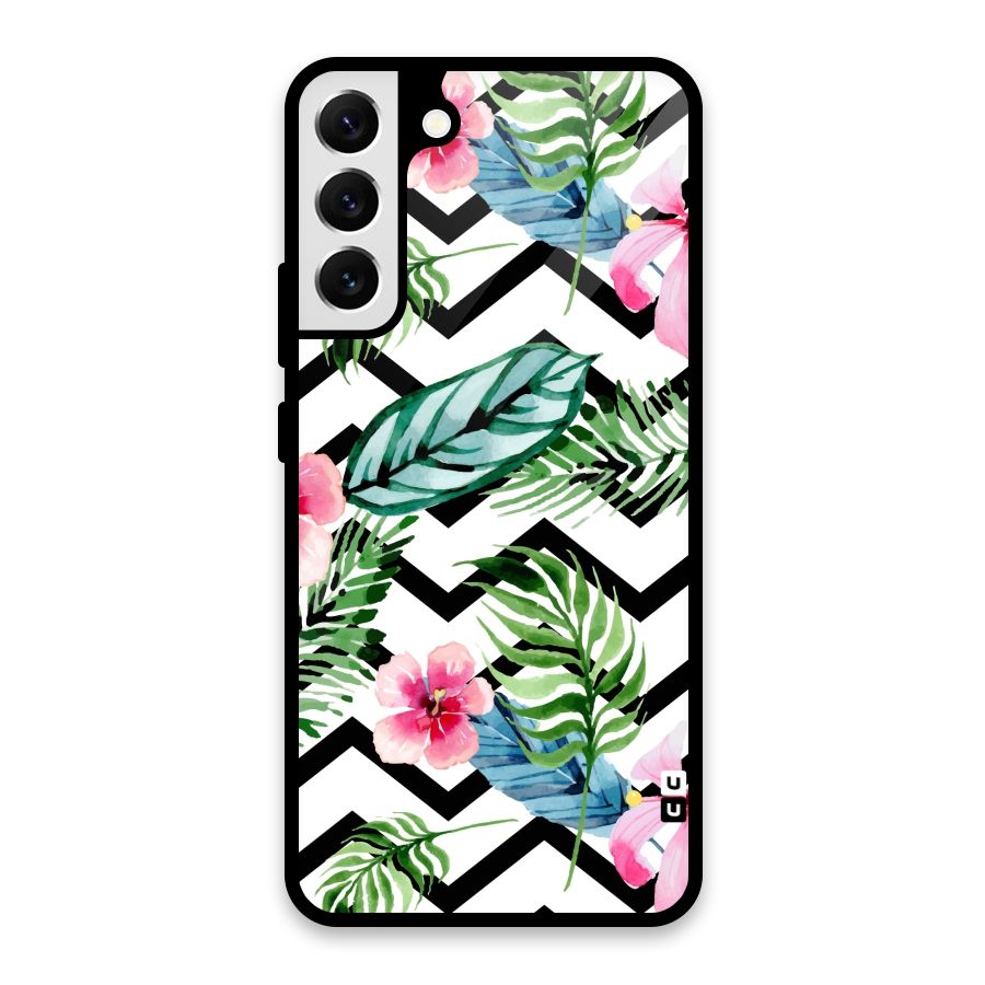 Modern Flowers Glass Back Case for Galaxy S22 Plus 5G