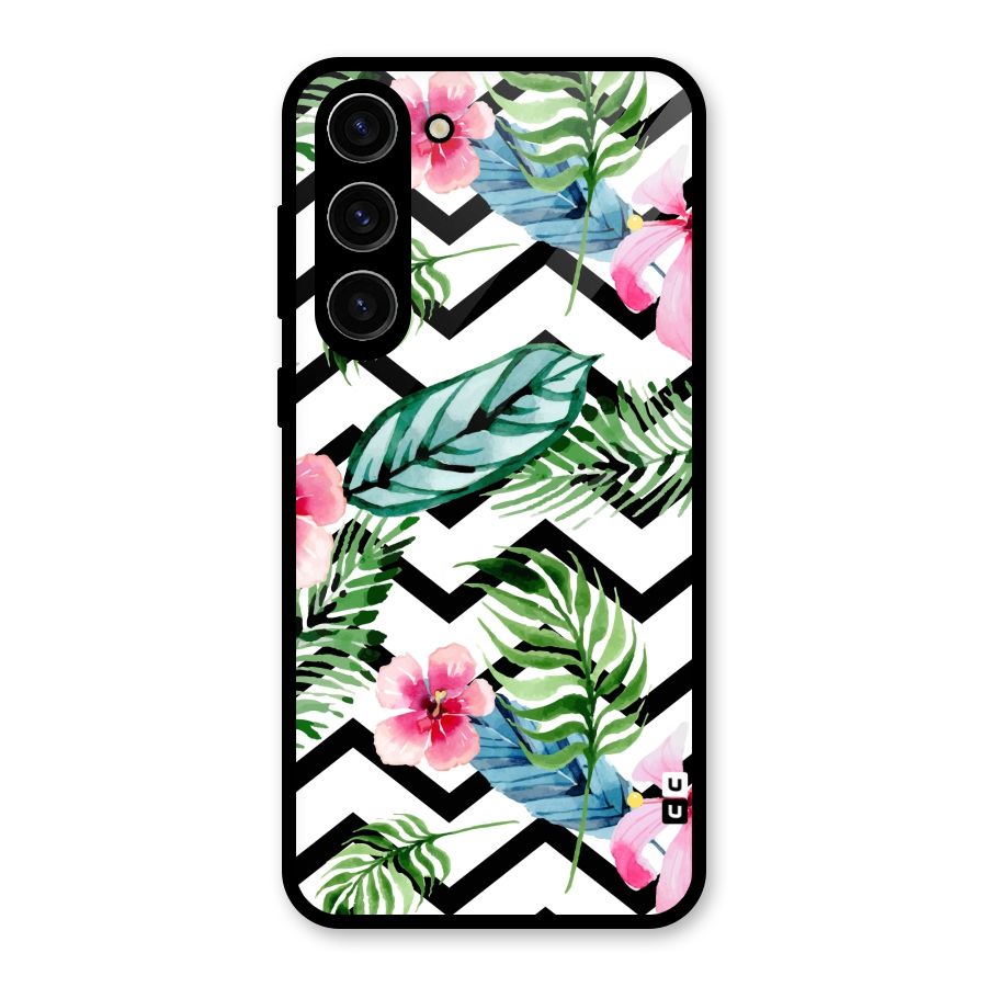 Modern Flowers Glass Back Case for Galaxy S23 Plus