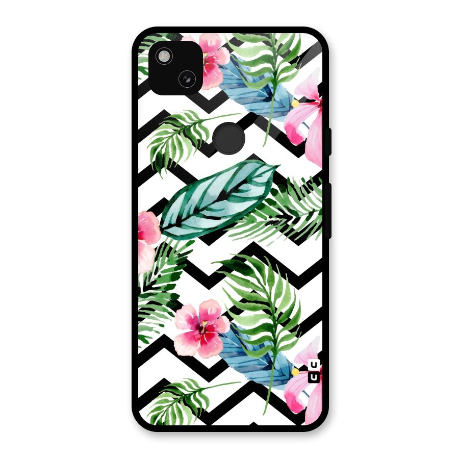 Modern Flowers Glass Back Case for Google Pixel 4a