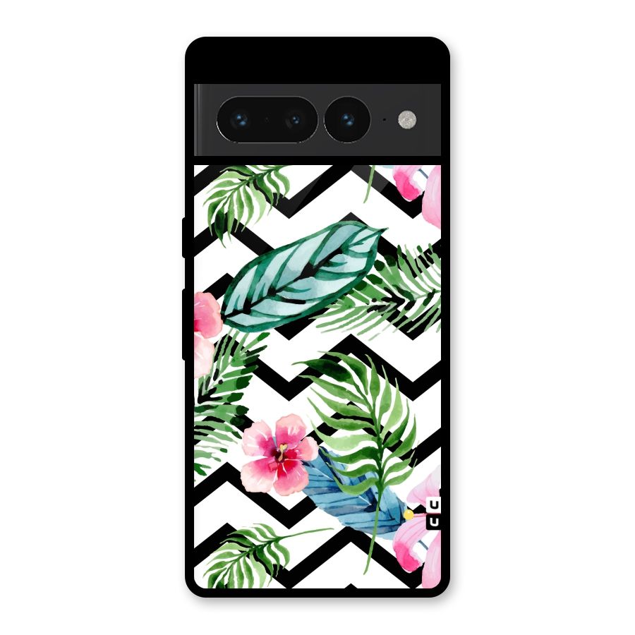 Modern Flowers Glass Back Case for Google Pixel 7 Pro