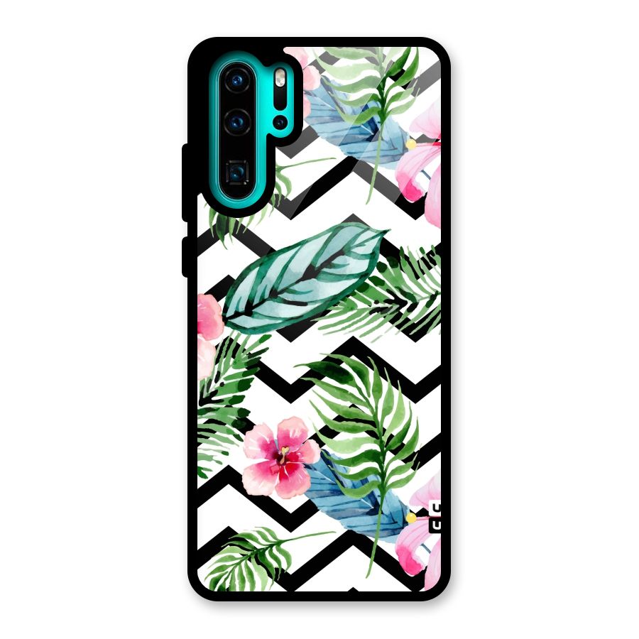 Modern Flowers Glass Back Case for Huawei P30 Pro