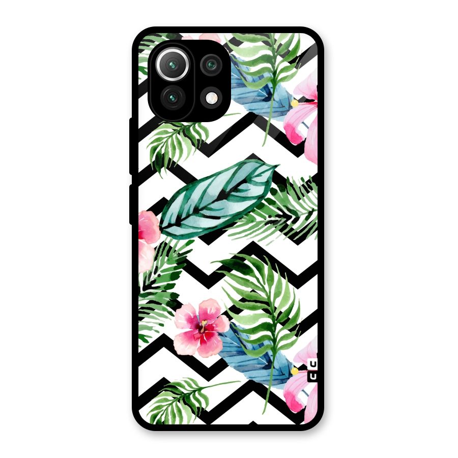 Modern Flowers Glass Back Case for Mi 11 Lite