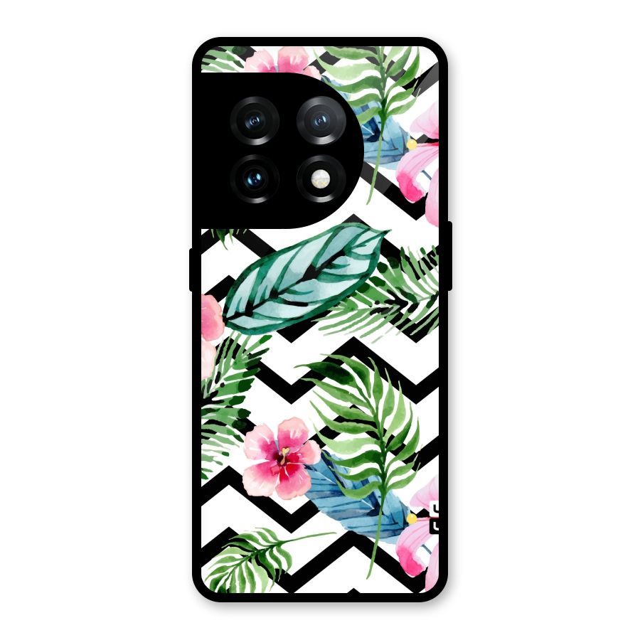 Modern Flowers Glass Back Case for OnePlus 11