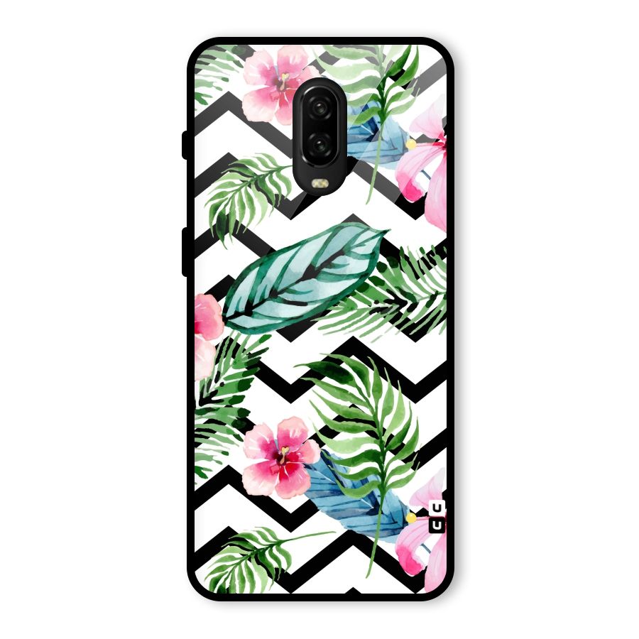 Modern Flowers Glass Back Case for OnePlus 6T