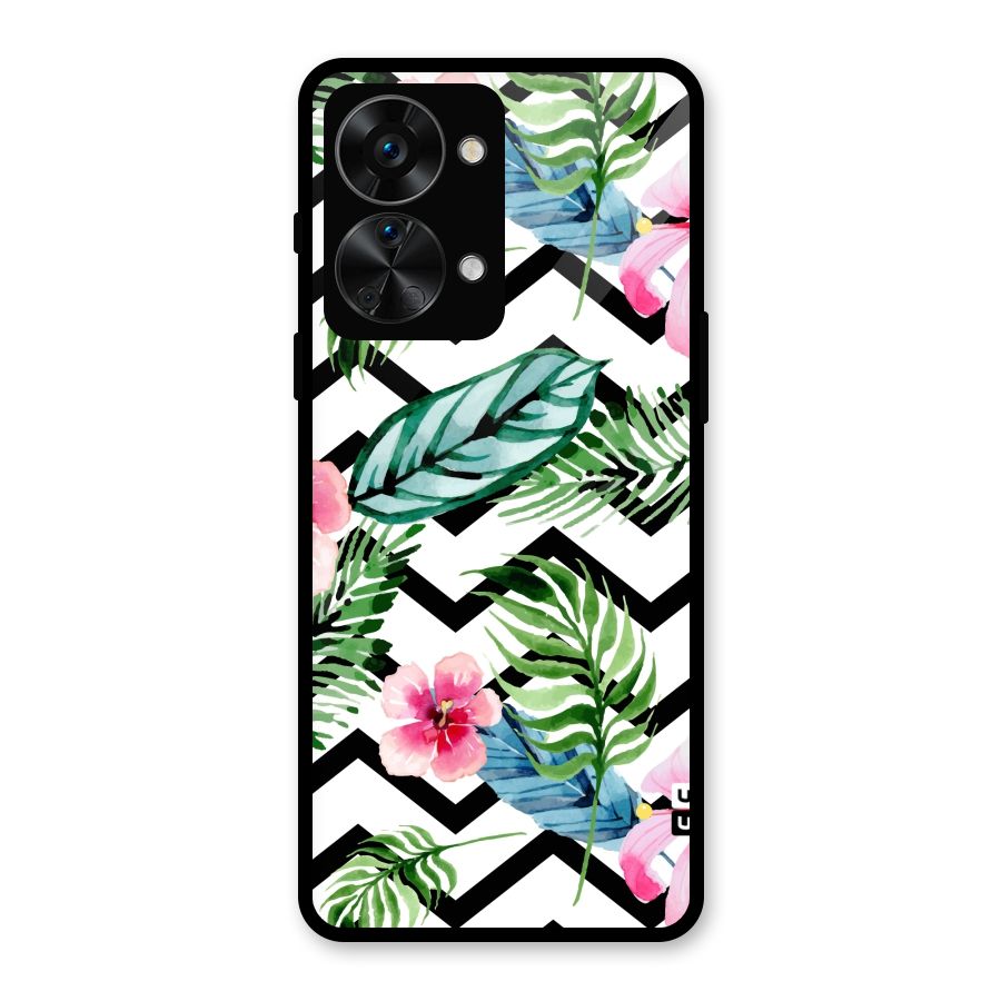 Modern Flowers Glass Back Case for OnePlus Nord 2T
