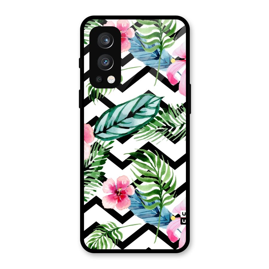 Modern Flowers Glass Back Case for OnePlus Nord 2 5G