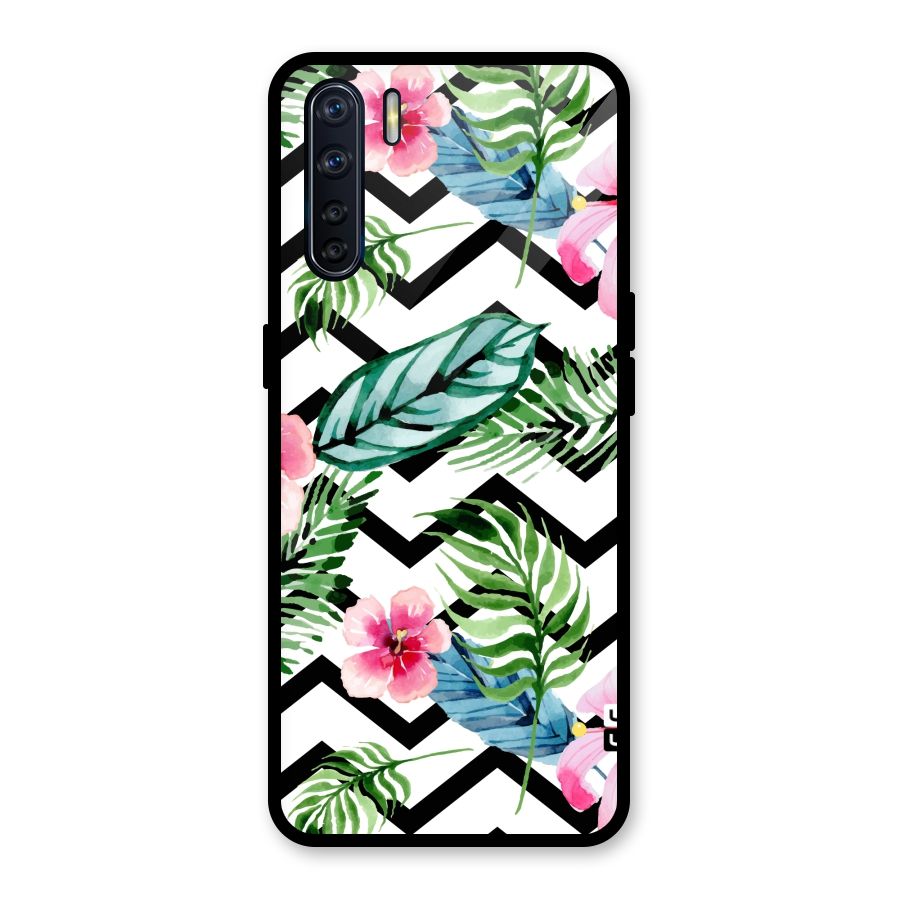 Modern Flowers Glass Back Case for Oppo F15