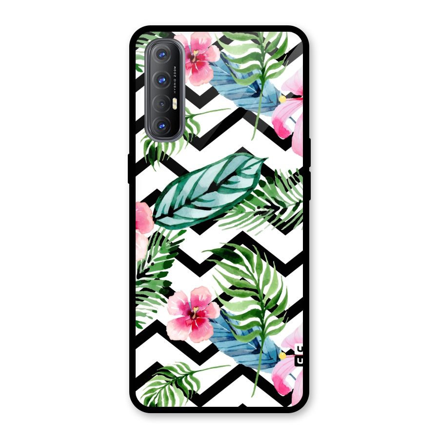 Modern Flowers Glass Back Case for Oppo Reno3 Pro
