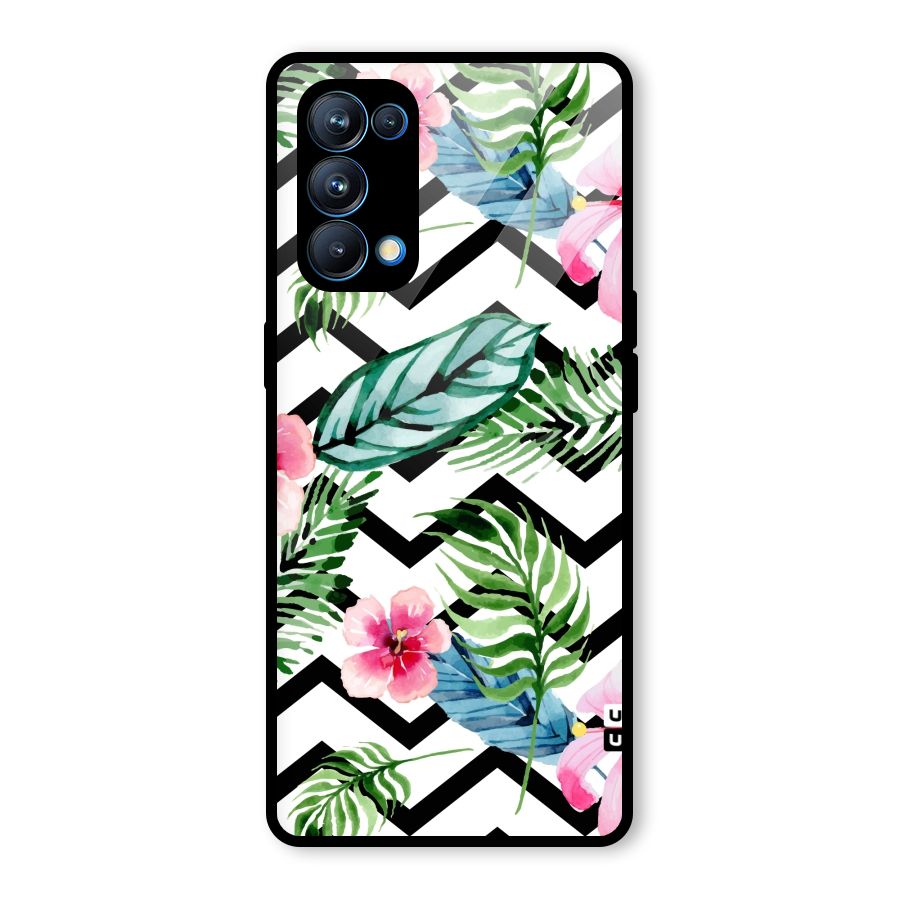 Modern Flowers Glass Back Case for Oppo Reno5 Pro 5G