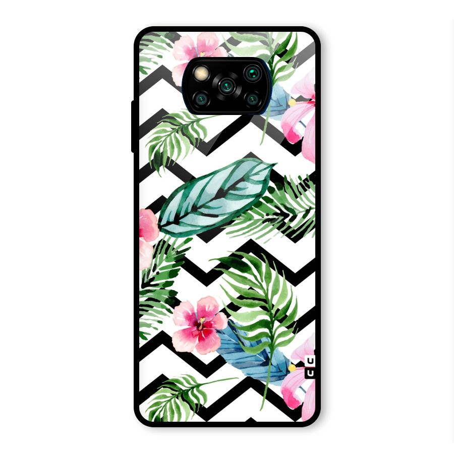 Modern Flowers Glass Back Case for Poco X3 Pro