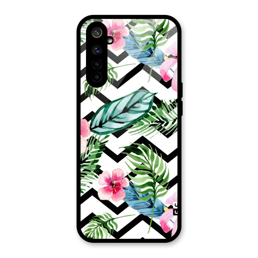 Modern Flowers Glass Back Case for Realme 6