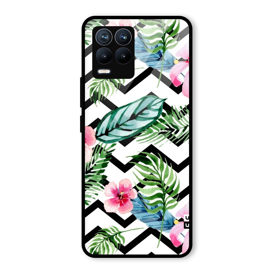 Modern Flowers Glass Back Case for Realme 8