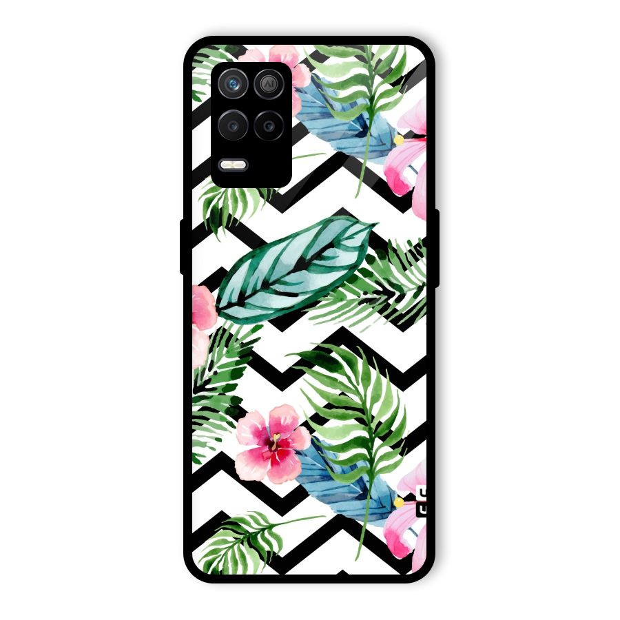 Modern Flowers Glass Back Case for Realme 8 5G