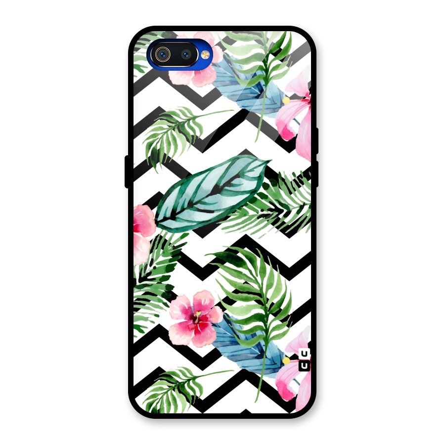 Modern Flowers Glass Back Case for Realme C2
