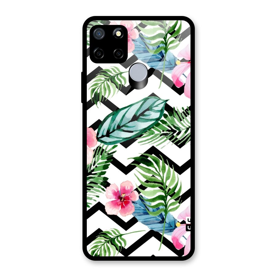 Modern Flowers Glass Back Case for Realme Narzo 20