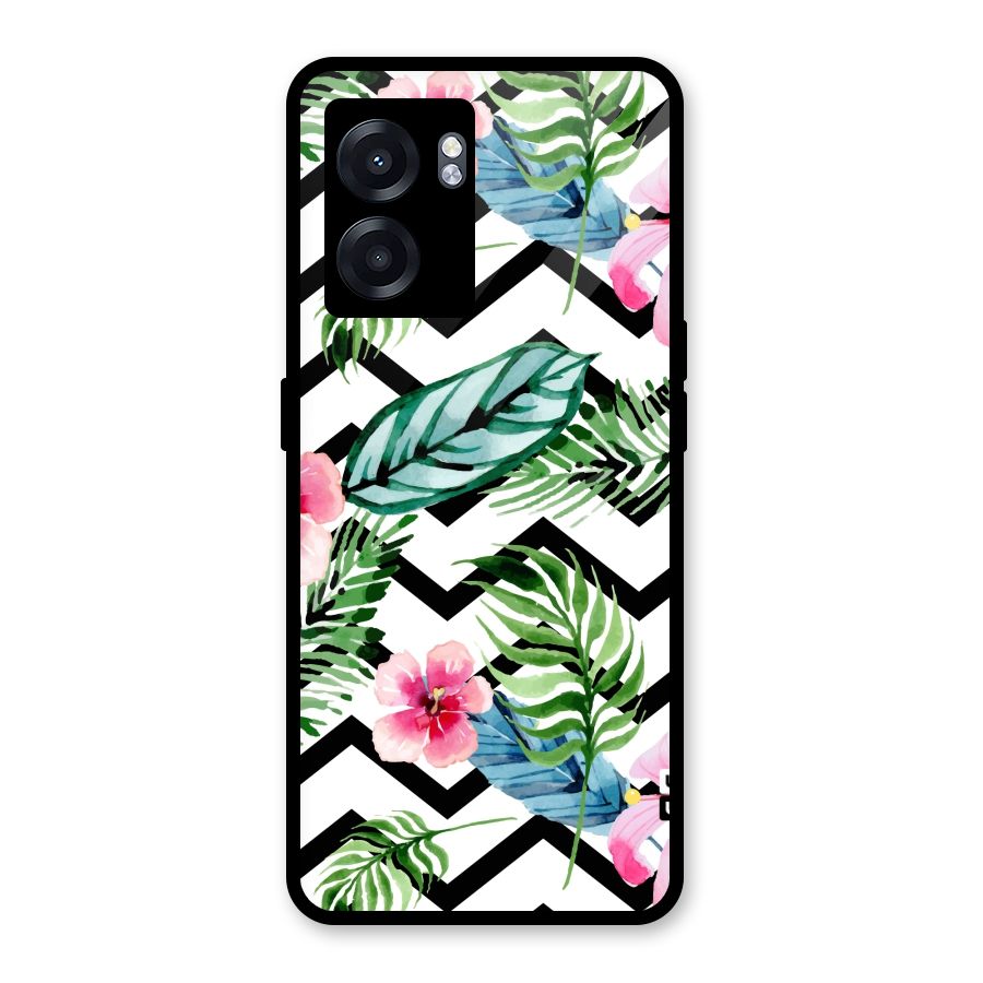 Modern Flowers Glass Back Case for Realme Narzo 50 5G