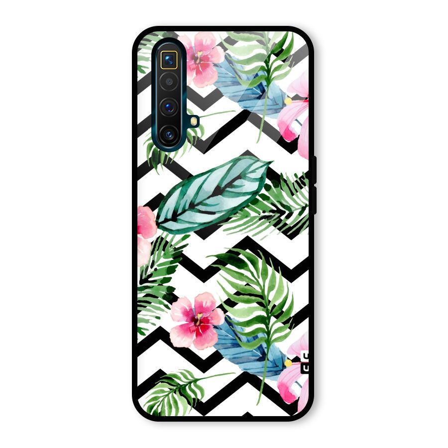 Modern Flowers Glass Back Case for Realme X3 SuperZoom