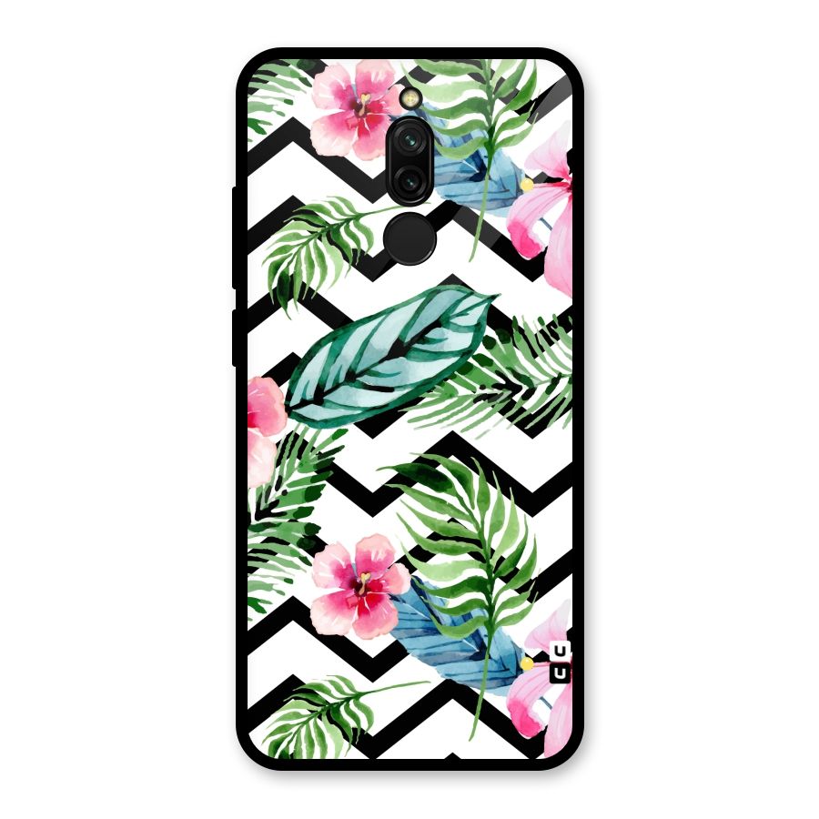 Modern Flowers Glass Back Case for Redmi 8