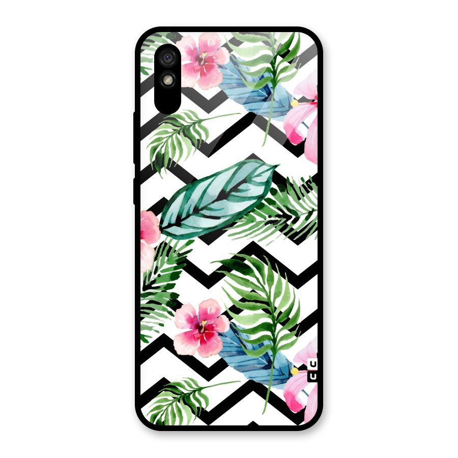 Modern Flowers Glass Back Case for Redmi 9A