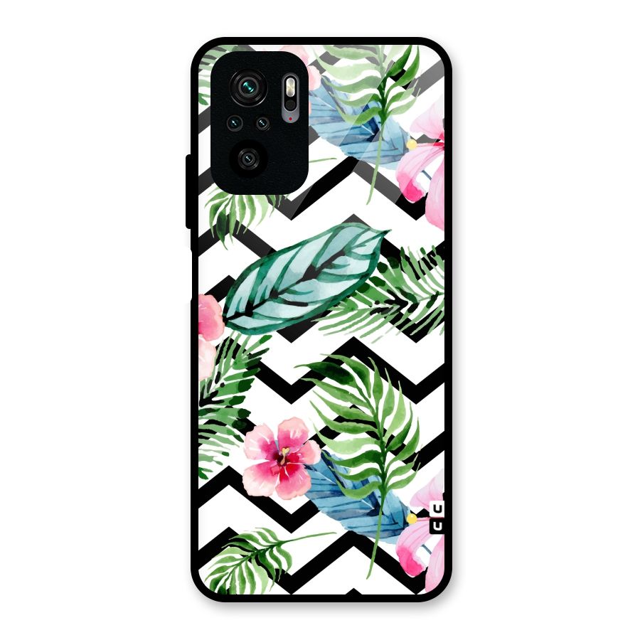 Modern Flowers Glass Back Case for Redmi Note 10S