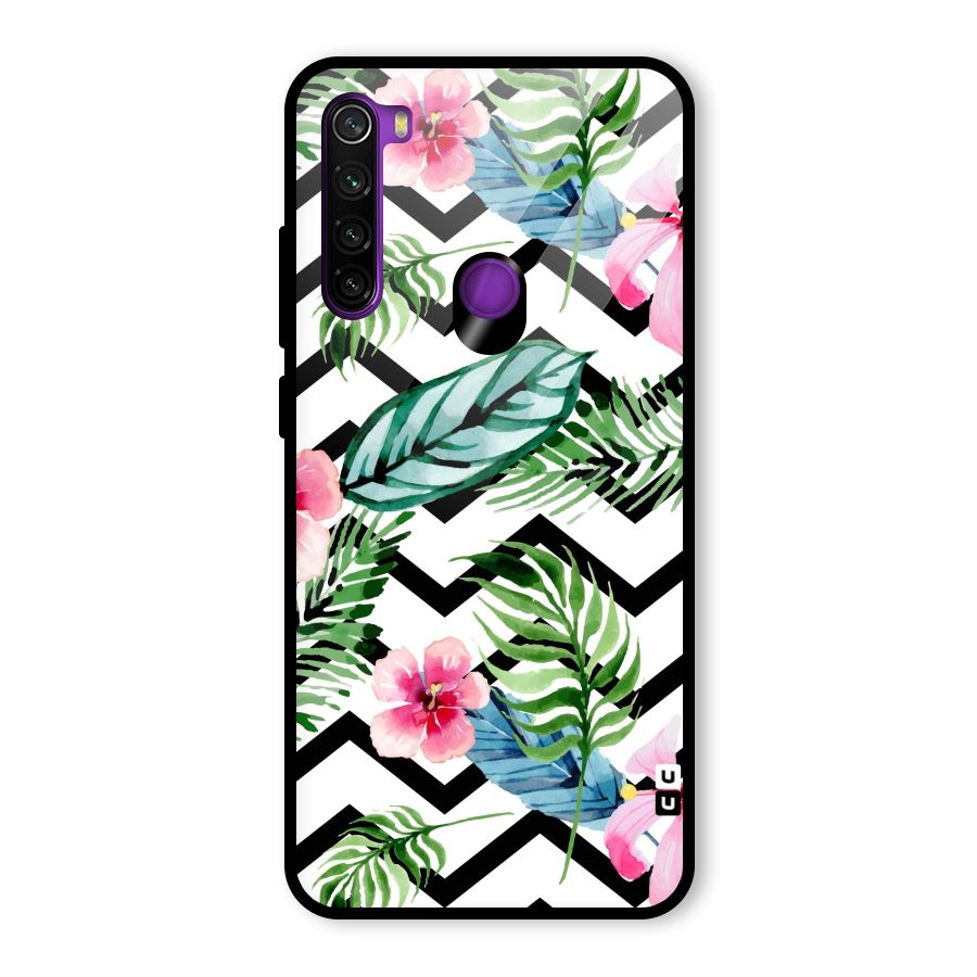Modern Flowers Glass Back Case for Redmi Note 8