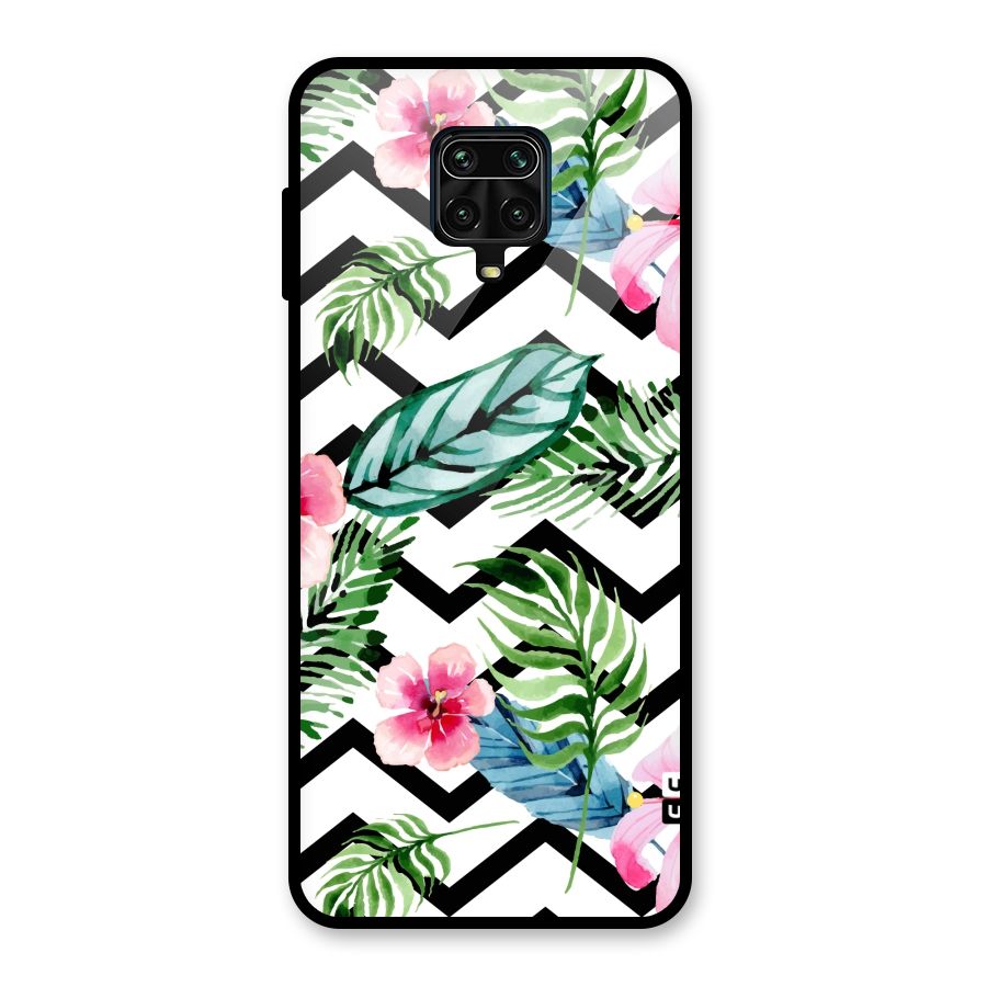 Modern Flowers Glass Back Case for Redmi Note 9 Pro Max
