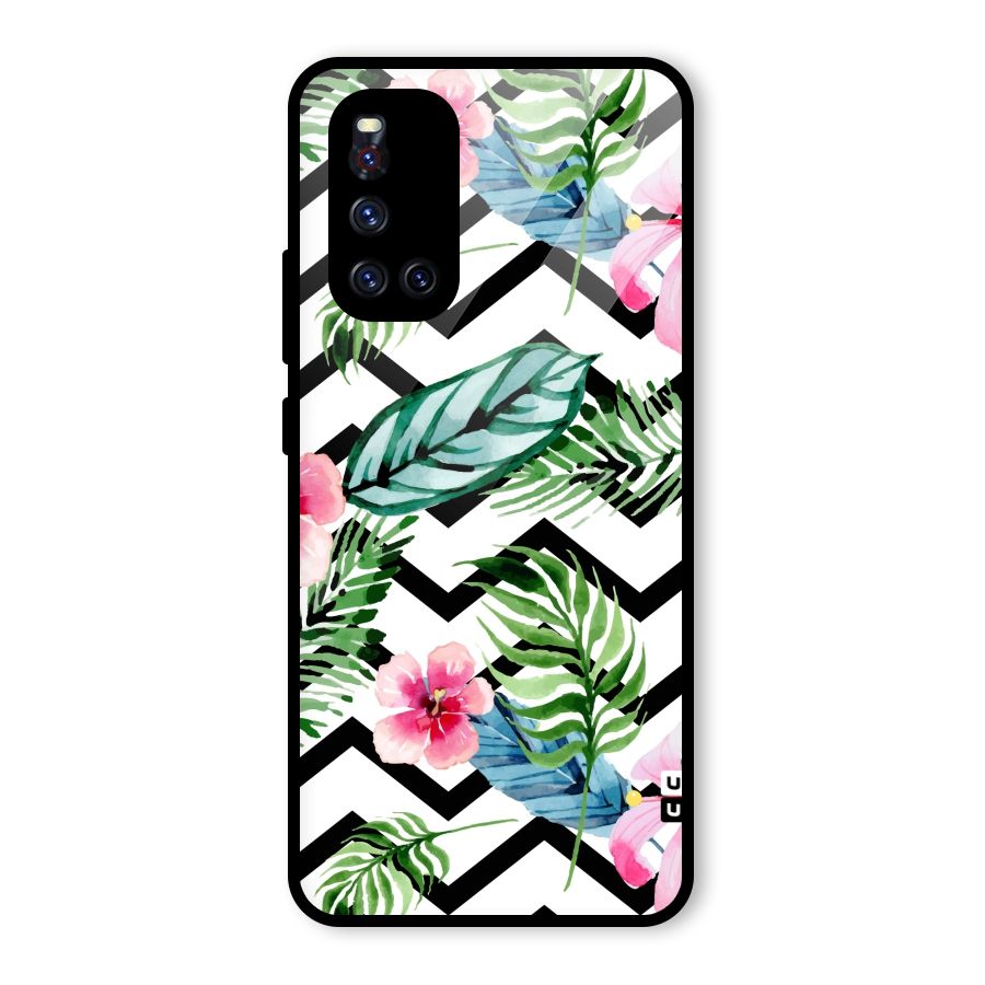 Modern Flowers Glass Back Case for Vivo V19