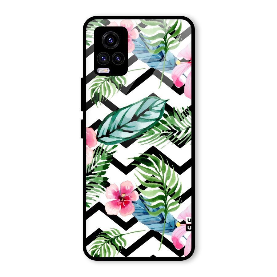 Modern Flowers Glass Back Case for Vivo V20
