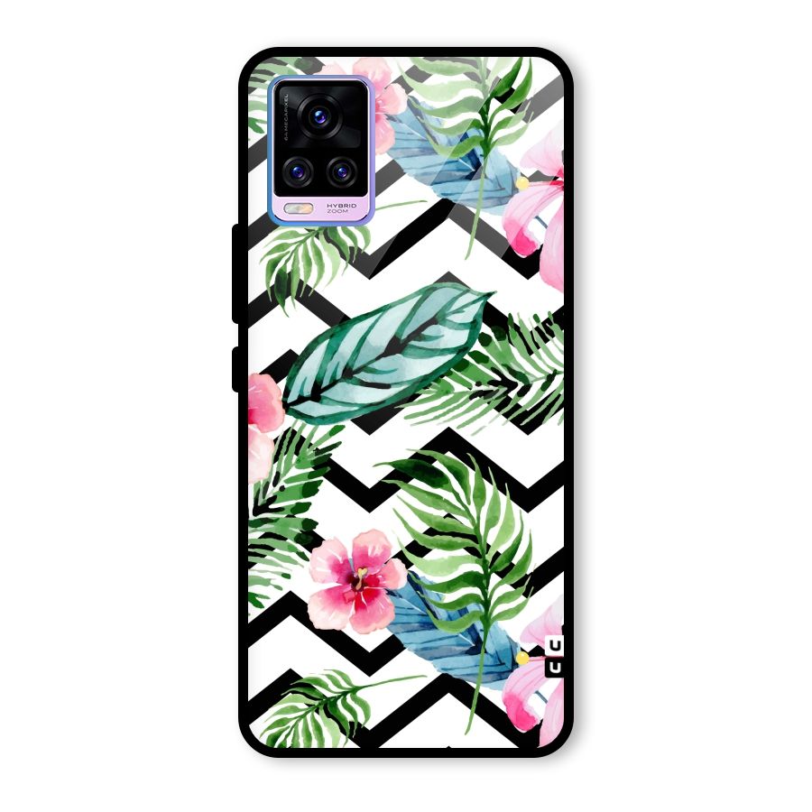Modern Flowers Glass Back Case for Vivo V20 Pro