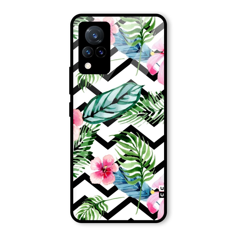 Modern Flowers Glass Back Case for Vivo V21 5G