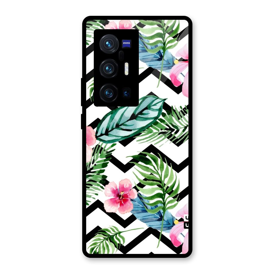 Modern Flowers Glass Back Case for Vivo X70 Pro Plus