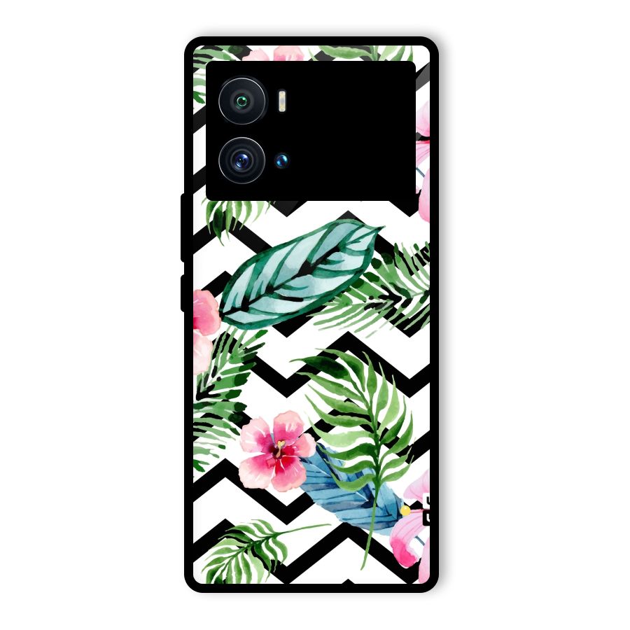 Modern Flowers Glass Back Case for Vivo iQOO 9 Pro