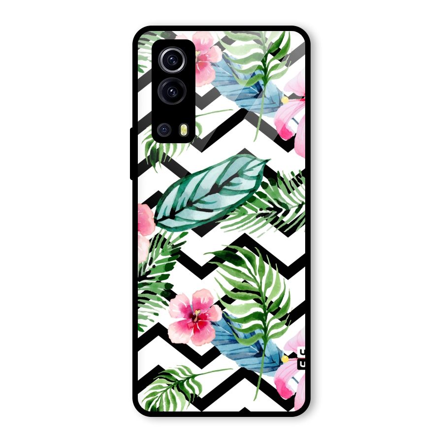 Modern Flowers Glass Back Case for Vivo iQOO Z3