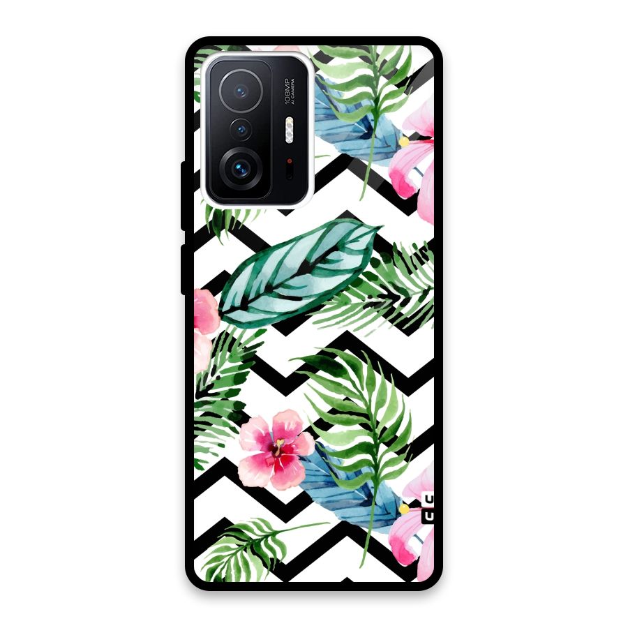 Modern Flowers Glass Back Case for Xiaomi 11T Pro