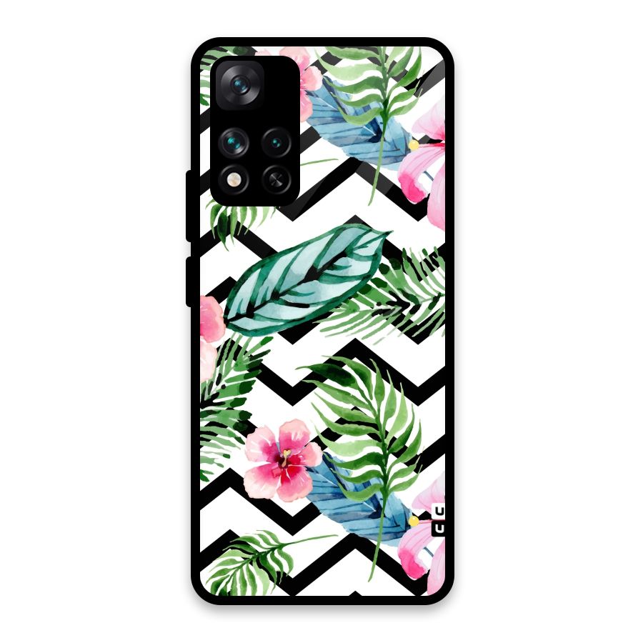 Modern Flowers Glass Back Case for Xiaomi 11i HyperCharge 5G