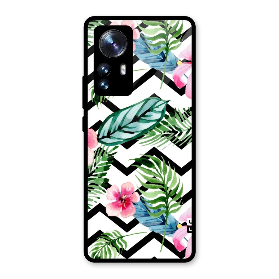 Modern Flowers Glass Back Case for Xiaomi 12 Pro