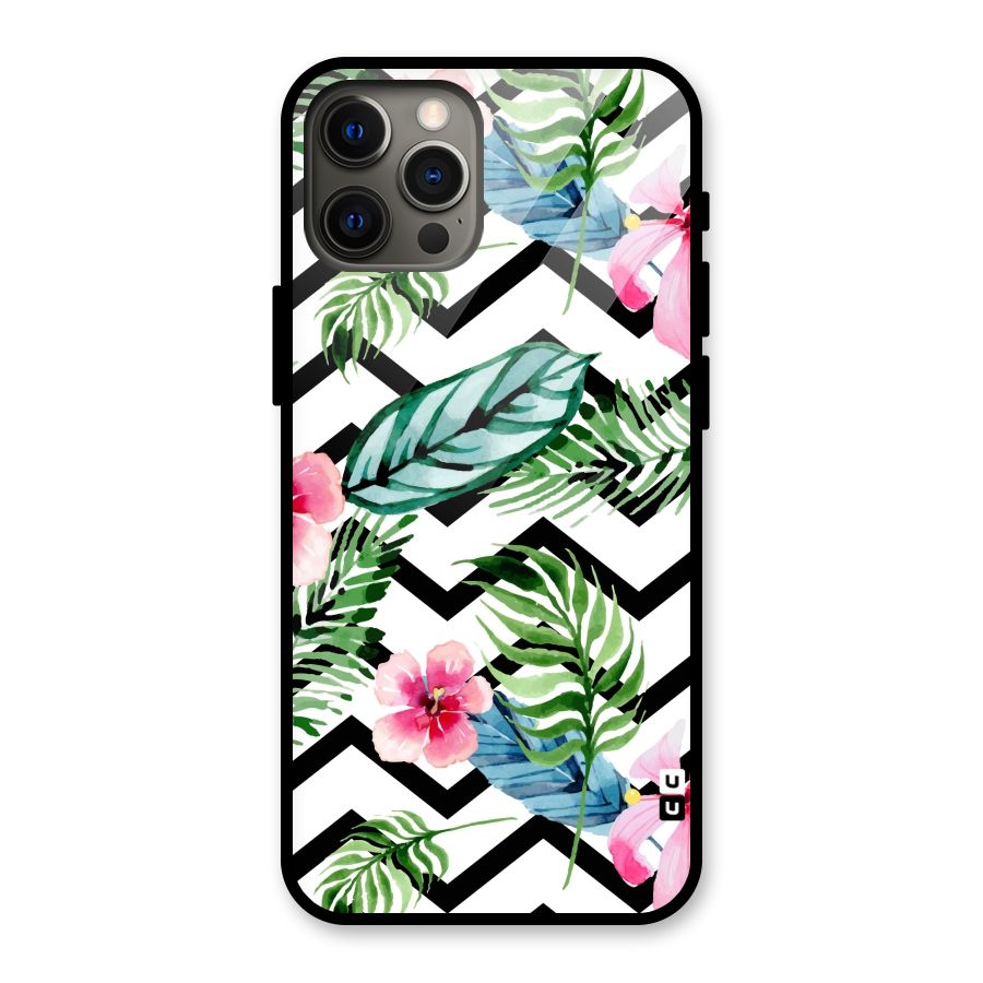 Modern Flowers Glass Back Case for iPhone 12 Pro Max